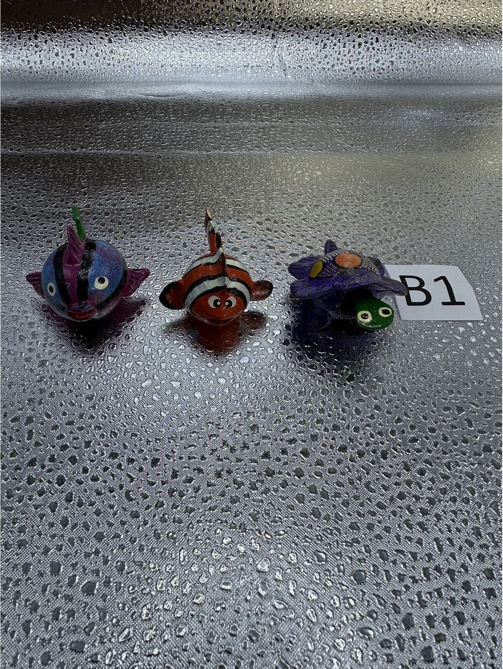 Lot of 3 Loose-Necks Hand-Crafted Mexican Animal Figurines Fish Turtle B1